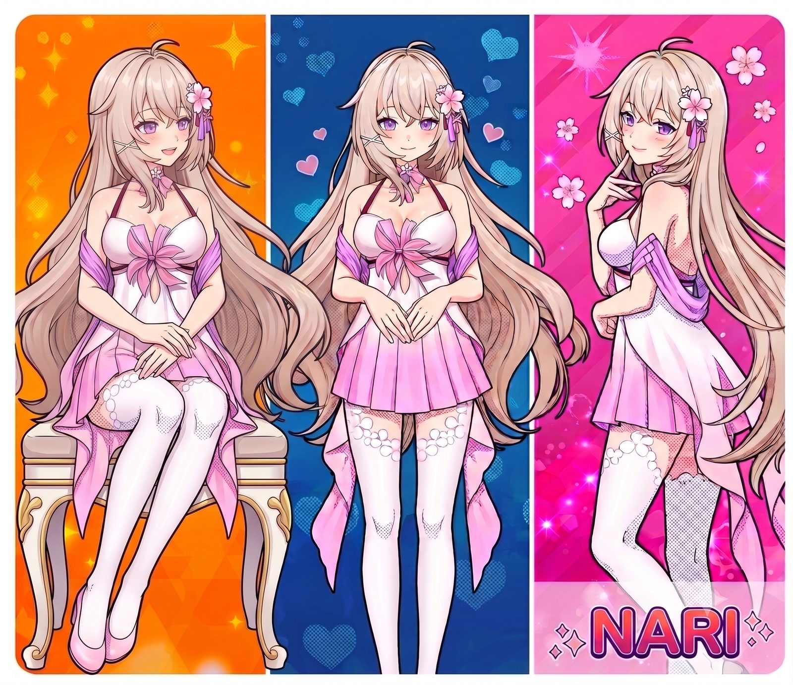 Nari — three poses